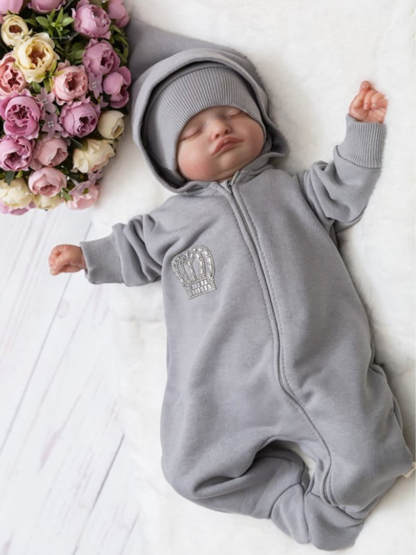 Комбинезон с шапочкой Мираж серый