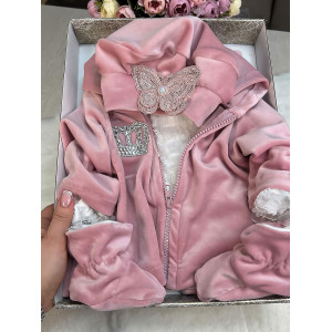 Велюровый комплект Модница пудра