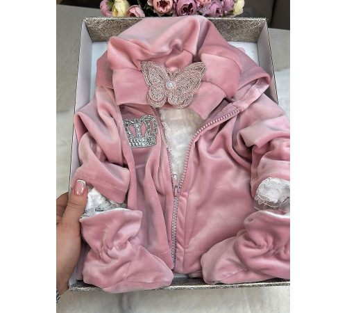 Велюровый комплект Модница пудра