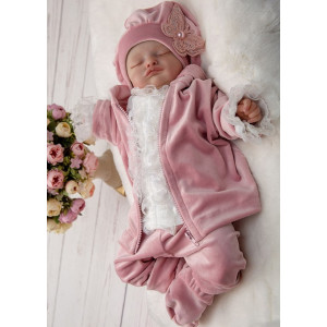 Велюровый комплект Модница пудра