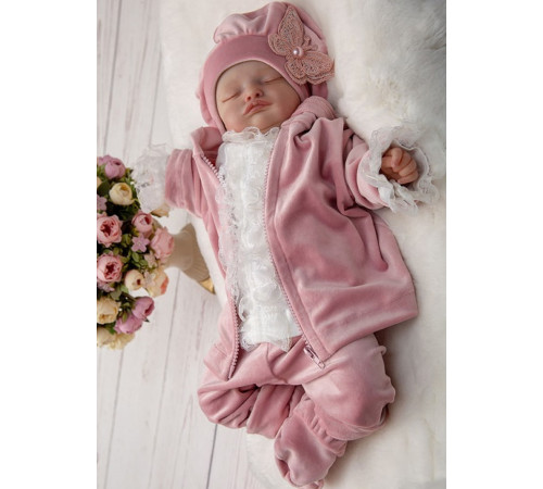 Велюровый комплект Модница пудра