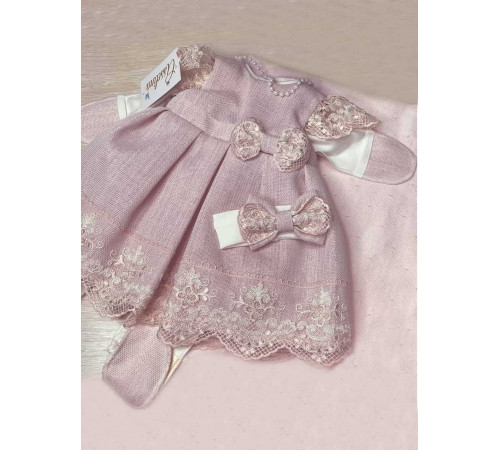 Платье для новорожденных Неаполь пудра