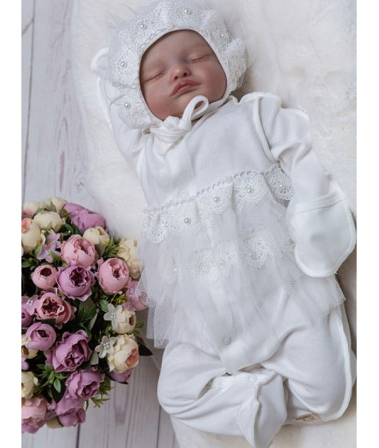 Нарядный комплект Роуз молочный