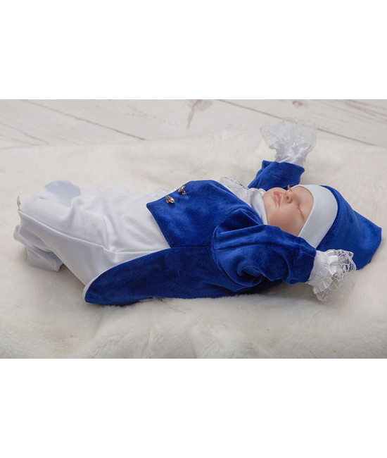 Комплект на выписку Смокинг ярко-синий