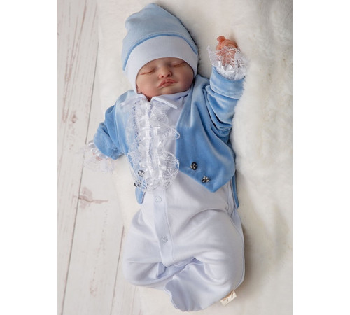 Комплект на выписку Смокинг голубой