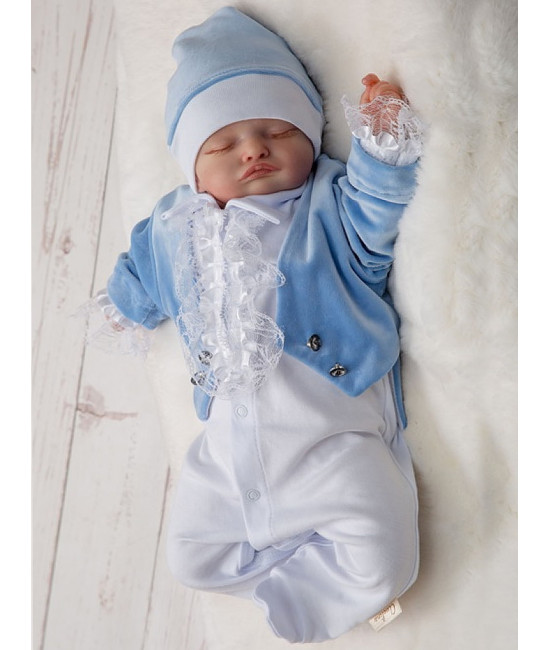 Комплект на выписку Смокинг голубой