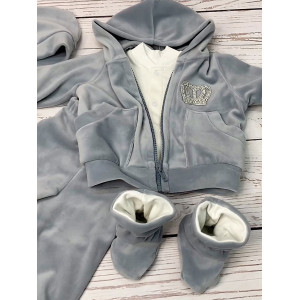 Велюровый комплект Стиляга серый