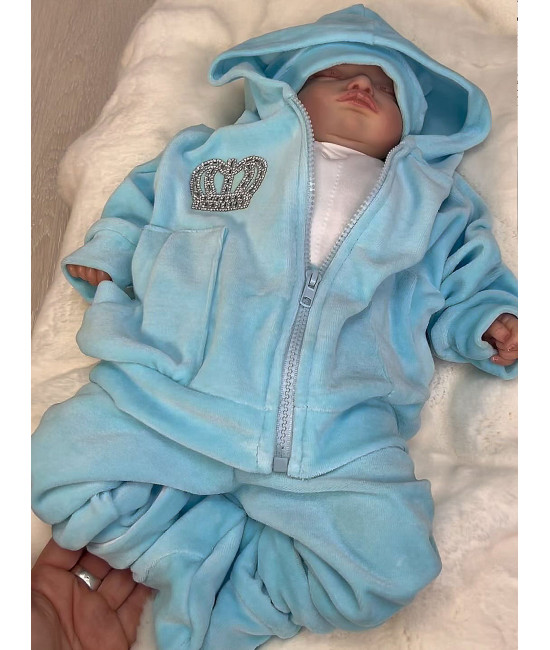 Велюровый комплект Стиляга голубой