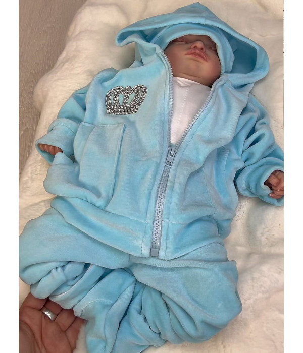 Велюровый комплект Стиляга голубой