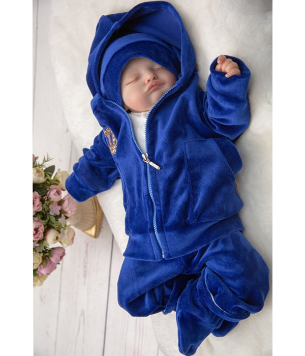 Велюровый комплект Стиляга яркий синий