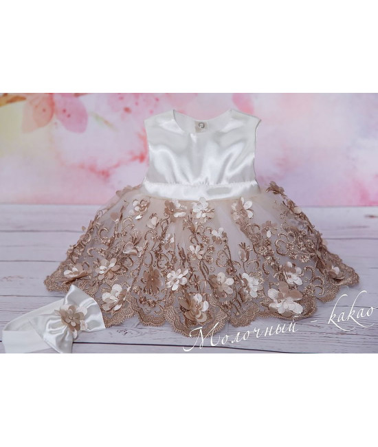 Платье для новорожденных Великолепная роскошь молочный-какао