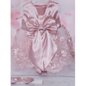 Платье для новорожденных Великолепная роскошь пудра