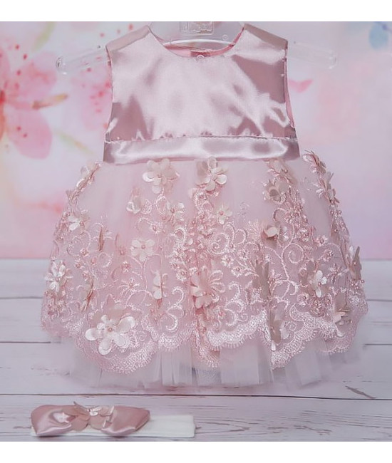 Платье для новорожденных Великолепная роскошь пудра