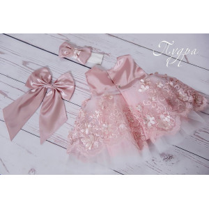 Платье для новорожденных Великолепная роскошь пудра