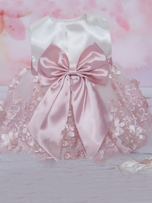 Платье с повязкой Великолепная роскошь молочный-пудра