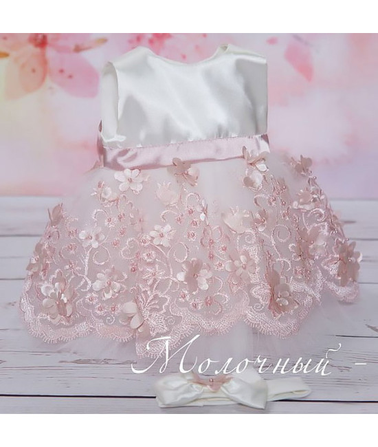 Платье для новорожденных Великолепная роскошь молочный-пудра