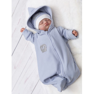 Флисовый комбинезон Вояж серо-голубой