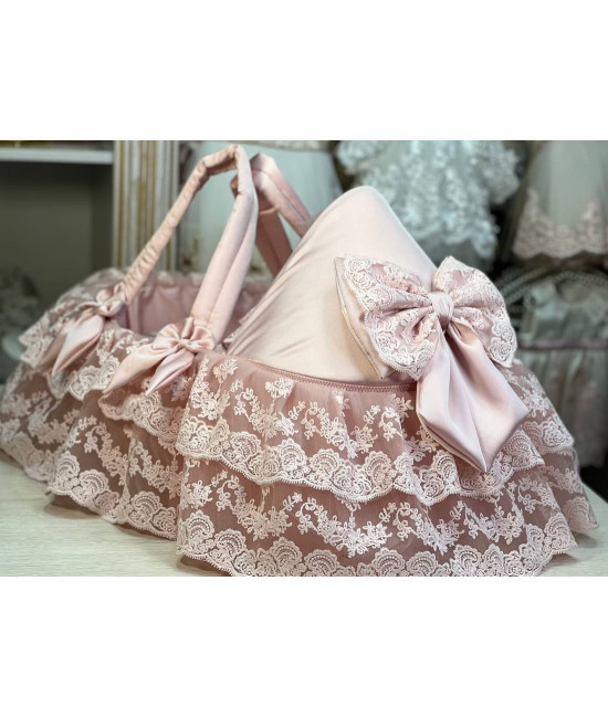 Люлька-переноска для новорожденного Азалия пудра