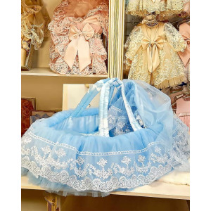 Люлька-переноска для новорожденного Азалия голубая