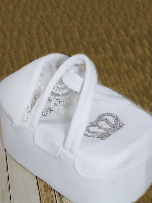 Люлька-переноска Корона велюр молочная