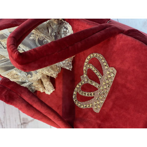 Люлька-переноска Корона бордовая-золото