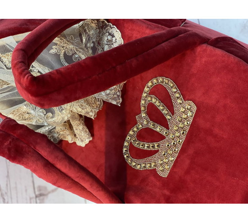 Люлька-переноска Корона бордовая-золото