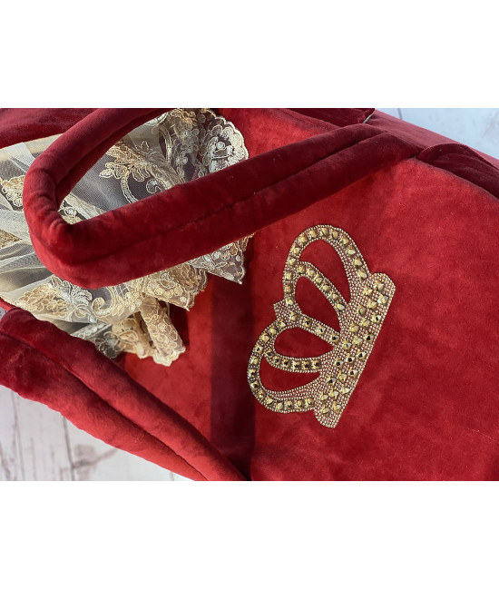 Люлька-переноска Корона бордовая-золото