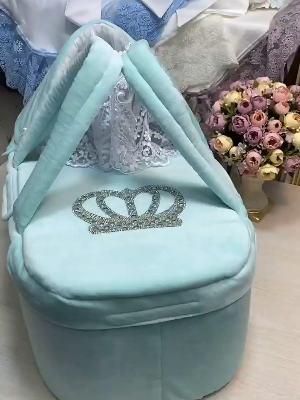 Люлька-переноска Корона велюр тиффани