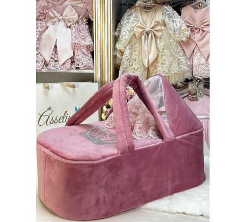 Люлька-переноска Корона пудра