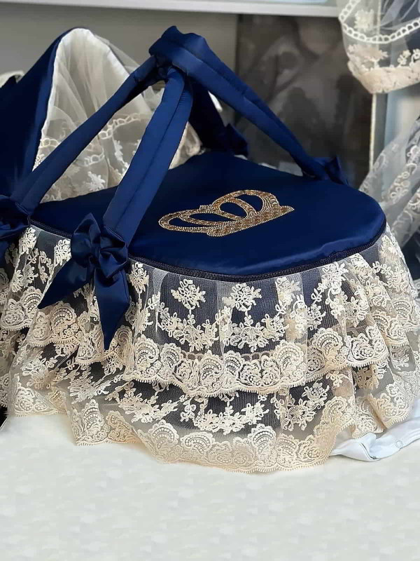 Люлька-переноска Марин Блю тафта синяя