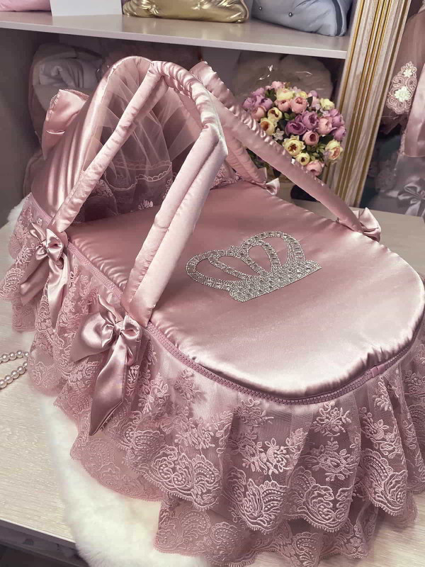 Люлька-переноска Марин Блю атлас пудра