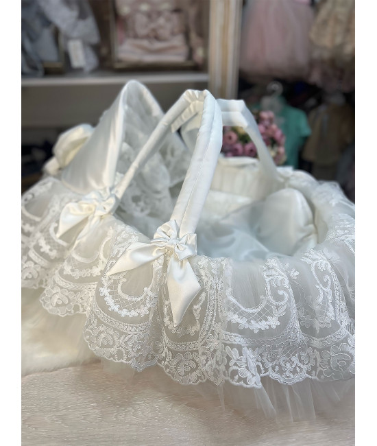 Люлька-переноска для новорожденного Буше молочная