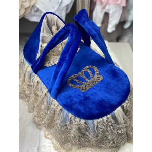 Люлька-переноска Королевская бархат синяя