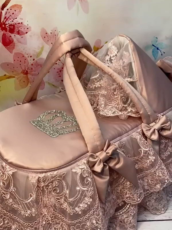 Люлька-переноска Королевская 2 тафта пудра