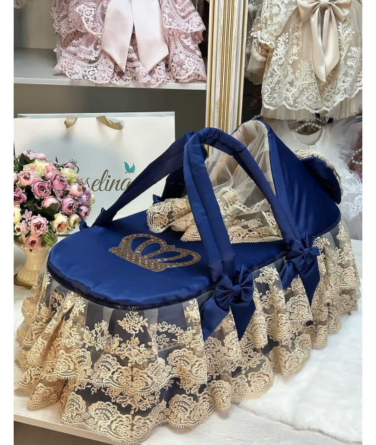 Люлька-переноска Королевская 2 синяя