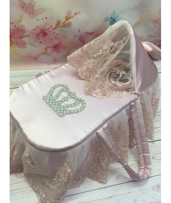 Люлька-переноска Королевская корона пудра