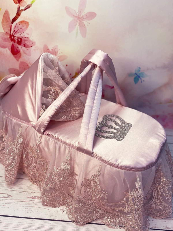 Люлька-переноска Королевская атлас пудра