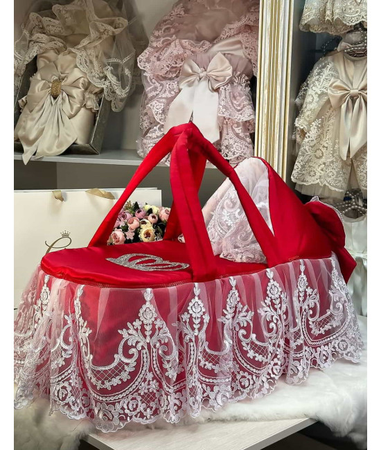 Люлька-переноска Королевская тафта красная