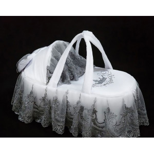 Люлька-переноска Великолепный век тафта белая с серым