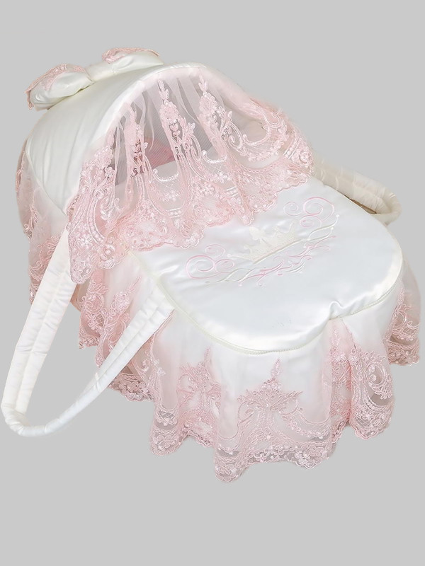 Люлька-переноска Великолепный век тафта молочная с пудрой