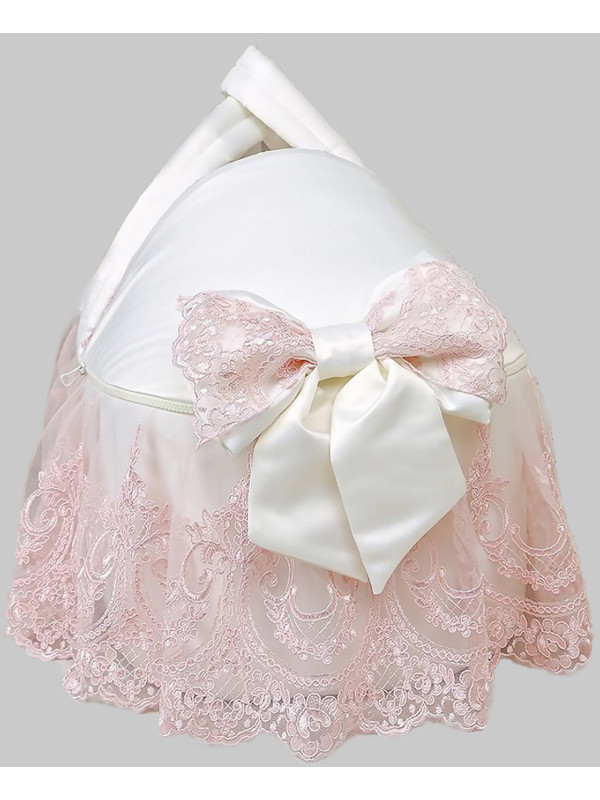 Люлька-переноска Великолепный век тафта молочная с пудрой