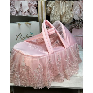 Люлька-переноска Великолепный век тафта розовая пудра