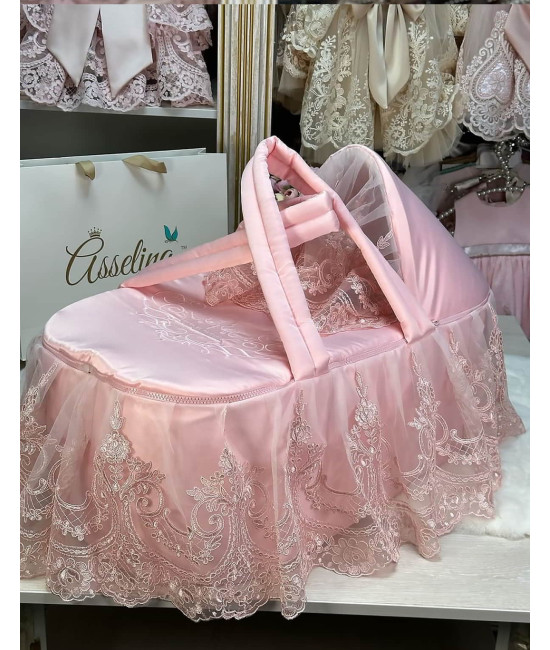 Люлька-переноска Великолепный век тафта розовая пудра