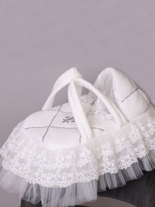 Люлька-переноска Лилия велюр молочная