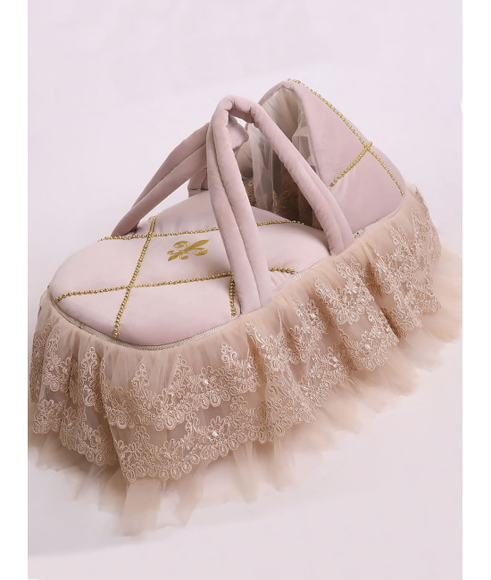 Люлька-переноска для новорожденного Лилия бархат какао