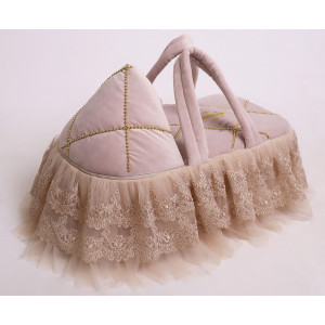 Люлька-переноска для новорожденного Лилия бархат какао