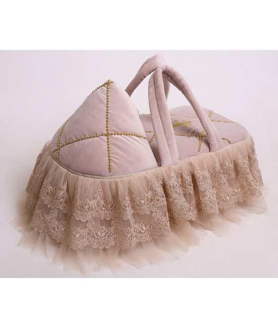 Люлька-переноска для новорожденного Лилия бархат какао