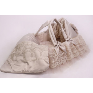 Люлька-переноска для новорожденного Лилия бархат какао