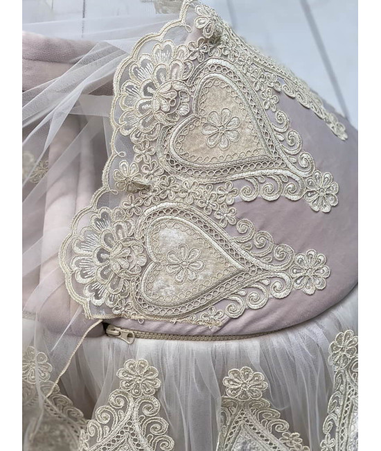 Люлька-переноска для новорожденного Маркиза бархат какао