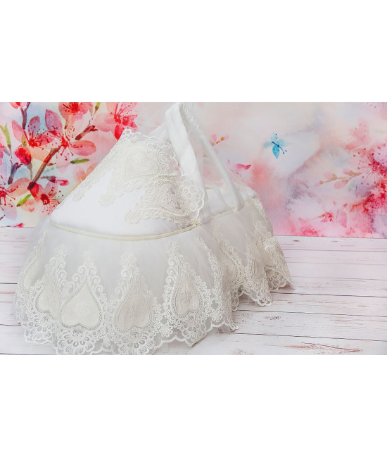 Люлька-переноска для новорожденного Маркиза молочная